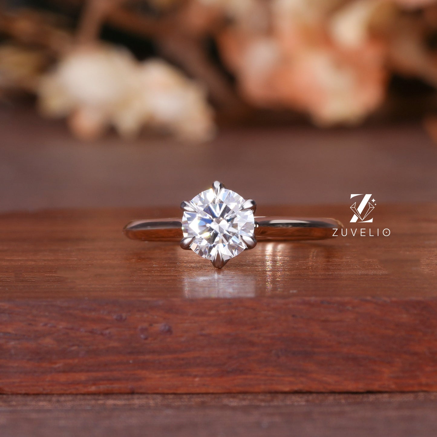 Round Moissanite Solitaire Ring