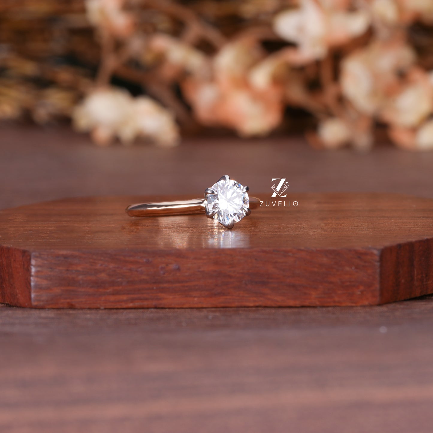Round Moissanite Solitaire Ring