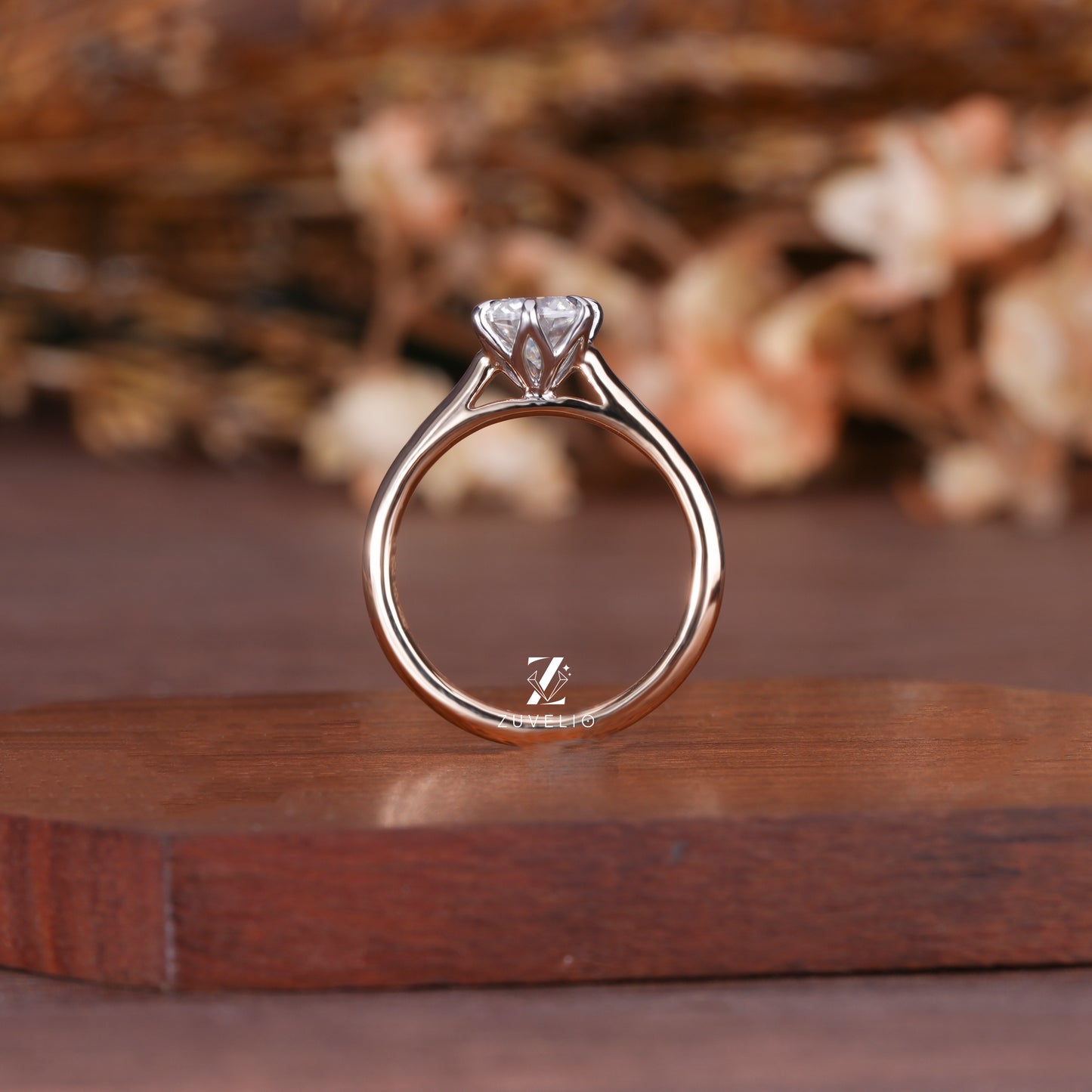 Round Moissanite Solitaire Ring