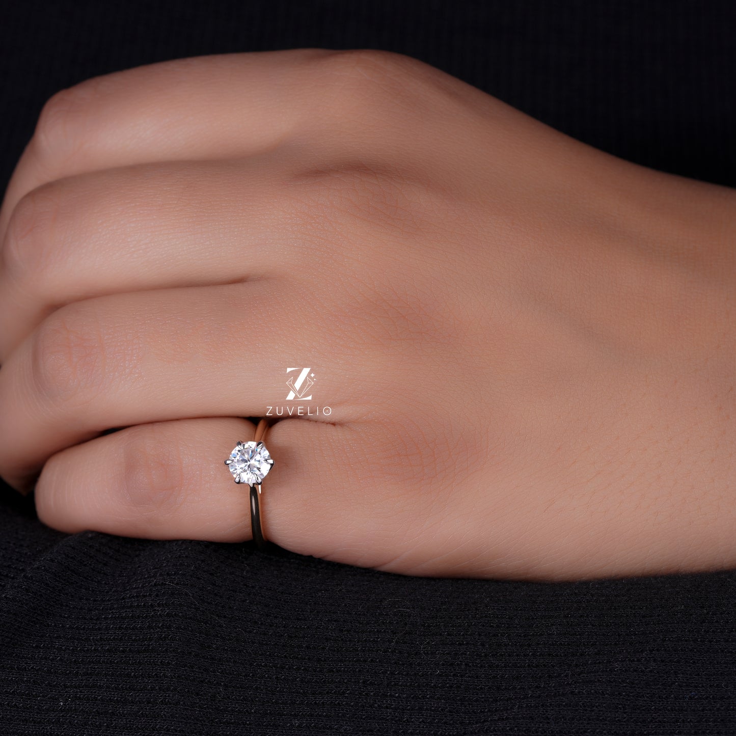 Round Moissanite Solitaire Ring
