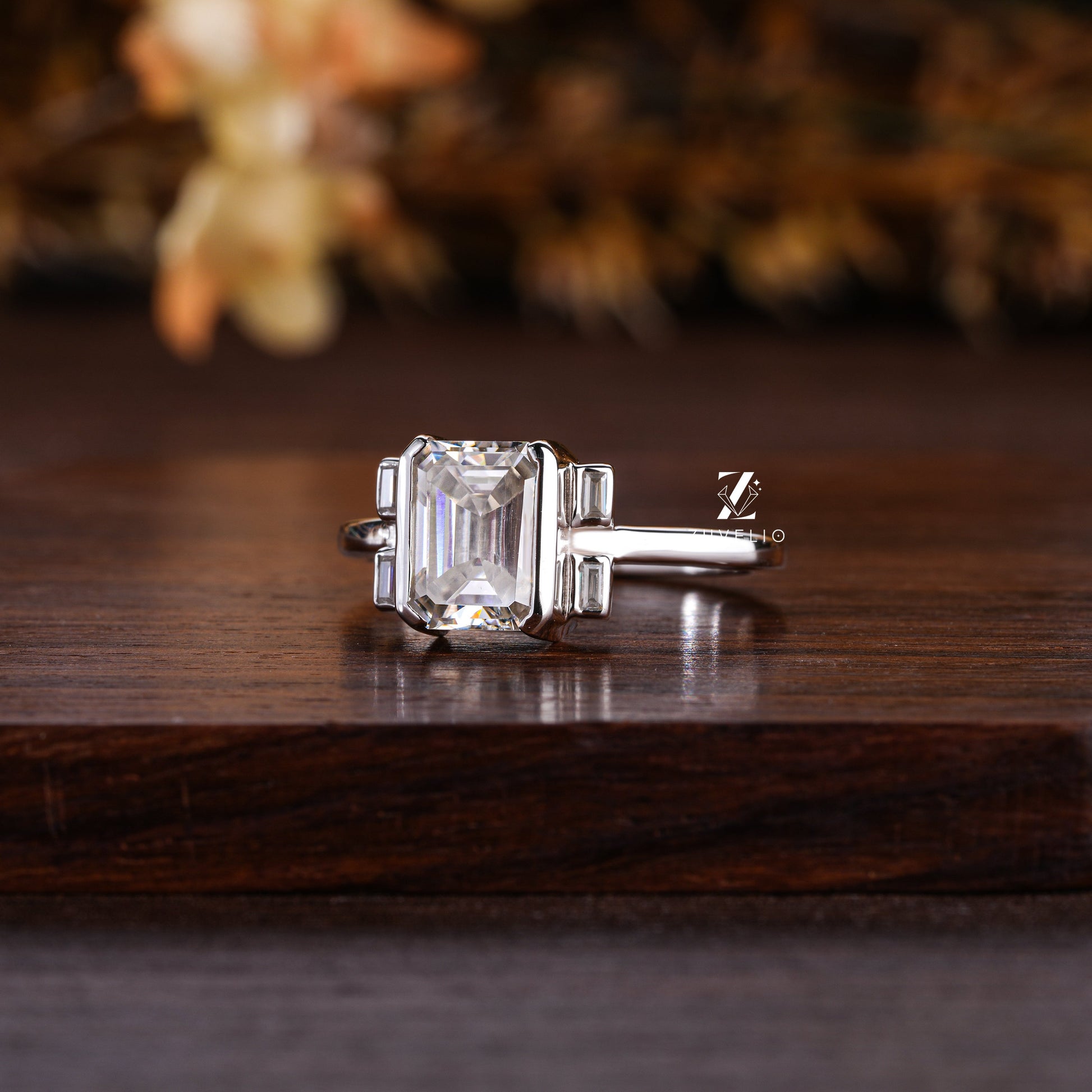 Emerald Moissanite Engagement Ring - Zuvelio.com