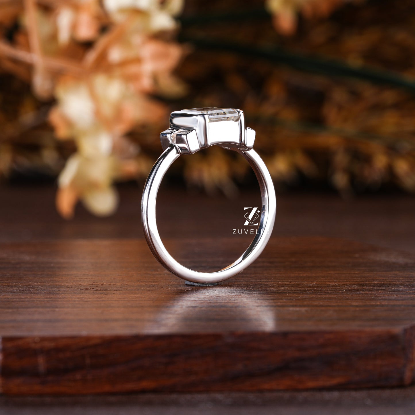 Emerald Moissanite Engagement Ring - Zuvelio.com
