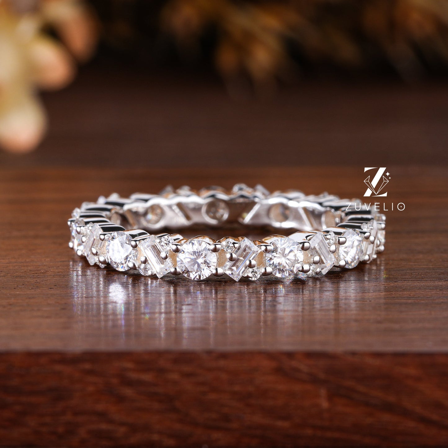 Round Baguette Eternity Band