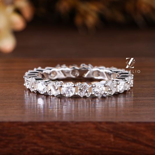 Round Baguette Eternity Band
