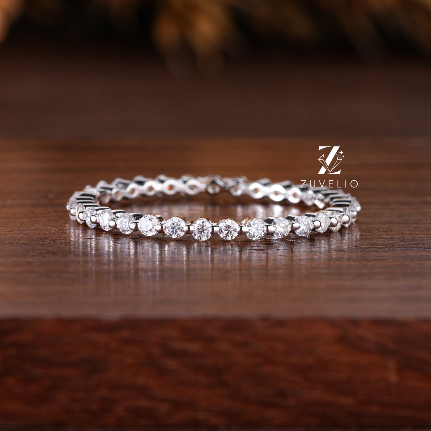 Dainty Moissanite Eternity Band