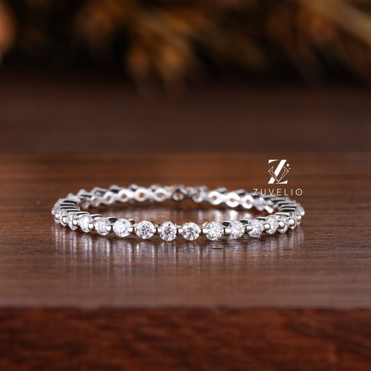 Moissanite Eternity Wedding Band - Zuvelio.com