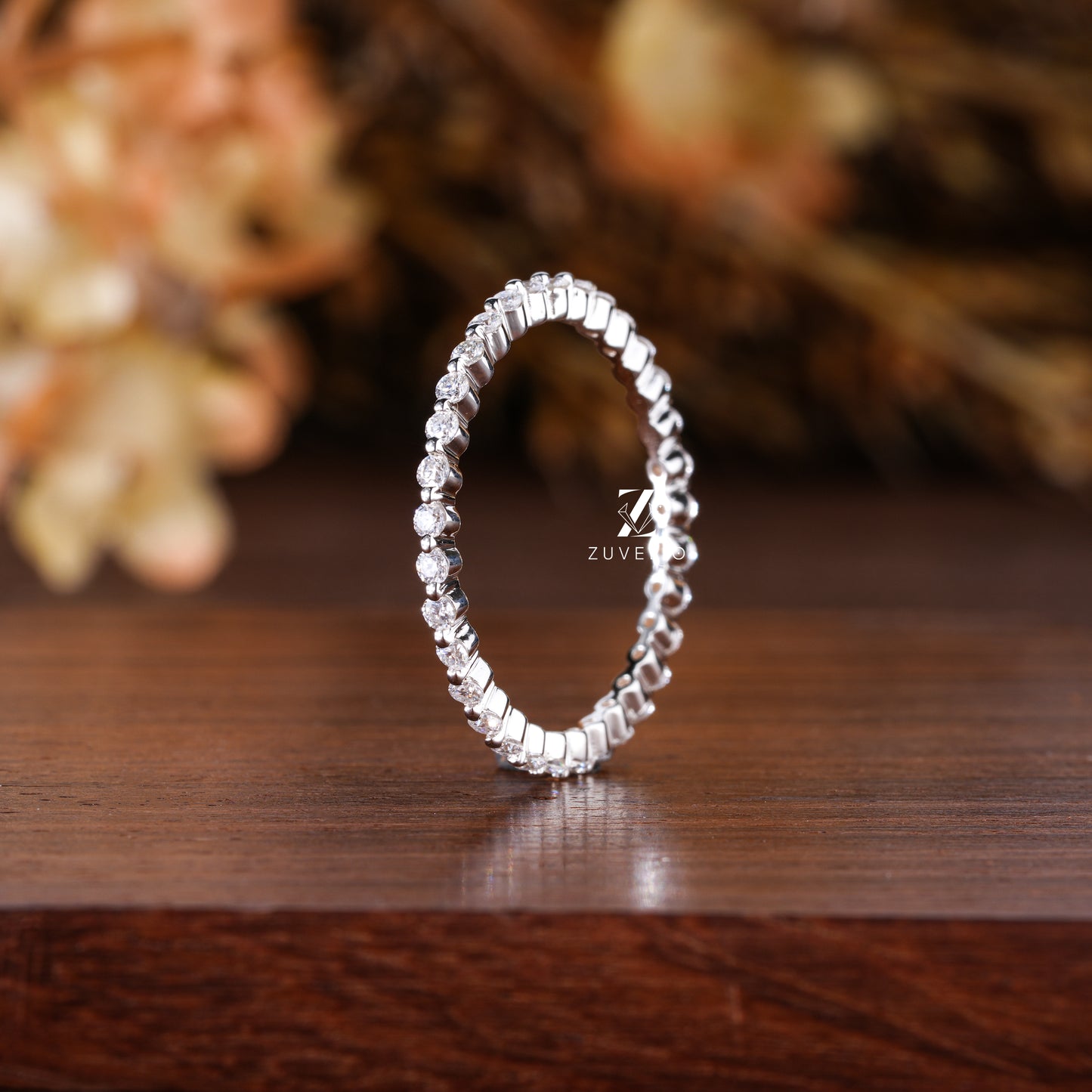 Dainty Moissanite Eternity Band