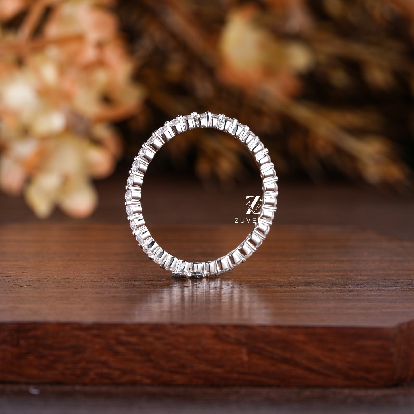 Dainty Moissanite Eternity Band