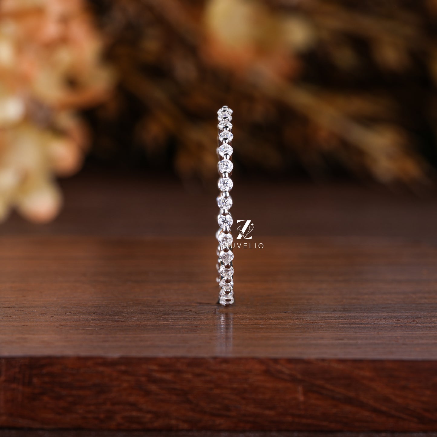 Dainty Moissanite Eternity Band