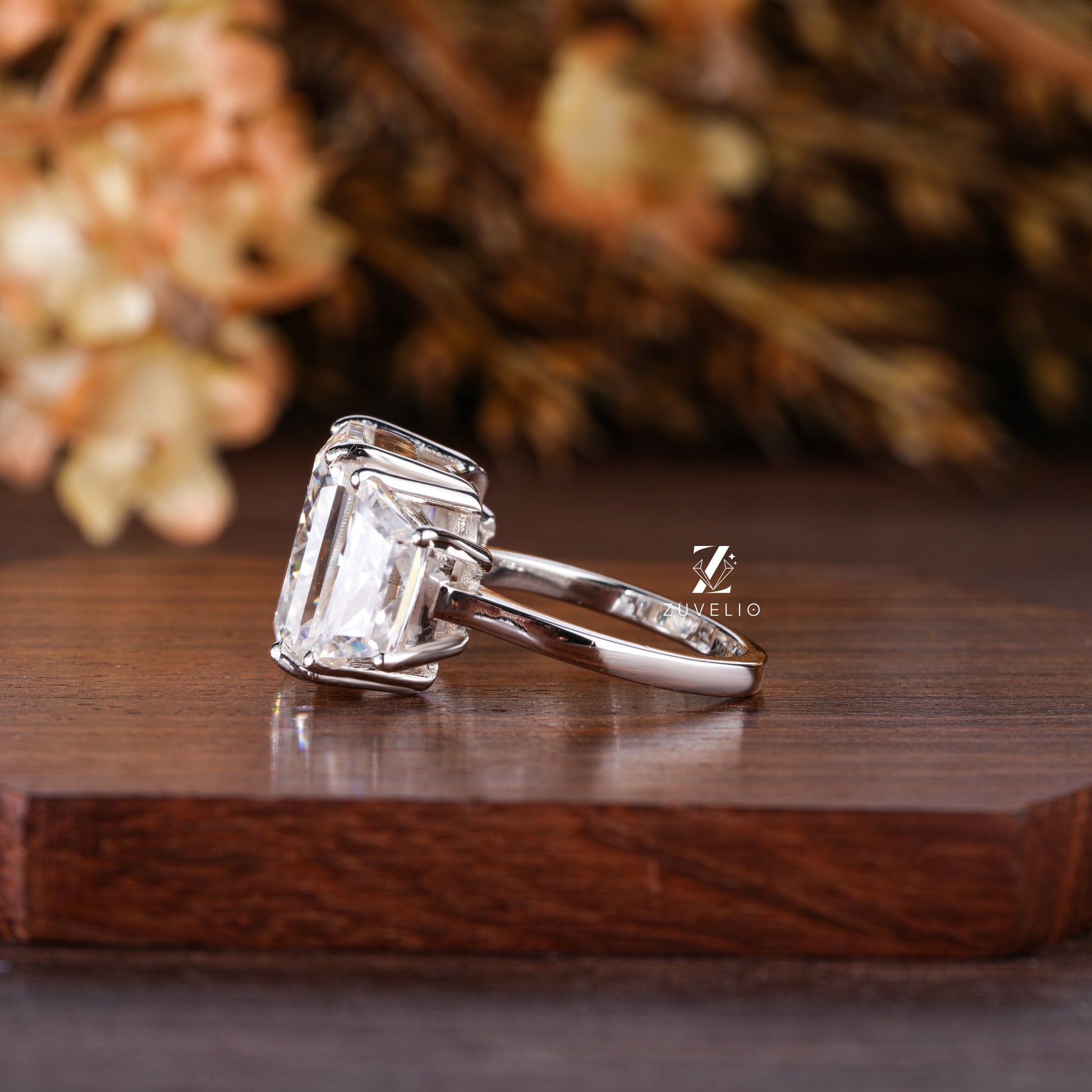 Radiant Three Stone Ring - Zuvelio.com