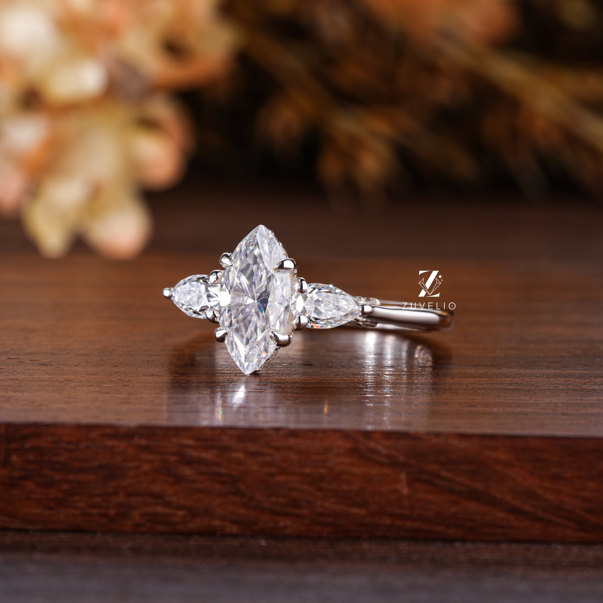 Marquise Moissanite Ring - Zuvelio.com