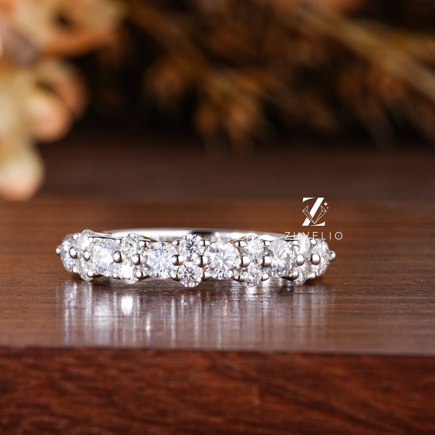 2.60 MM Round Moissanite Band - Zuvelio.com