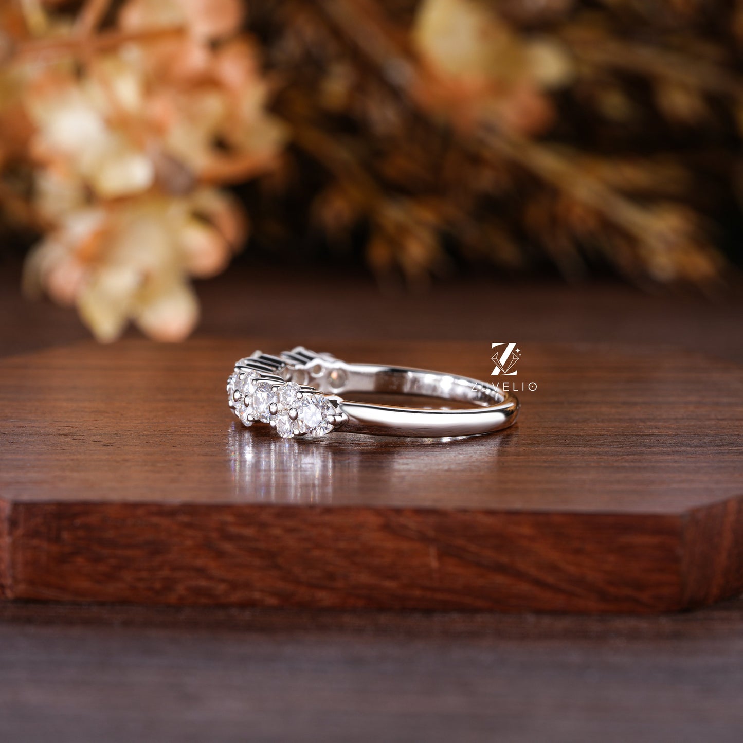 2.60 MM Round Moissanite Band - Zuvelio.com