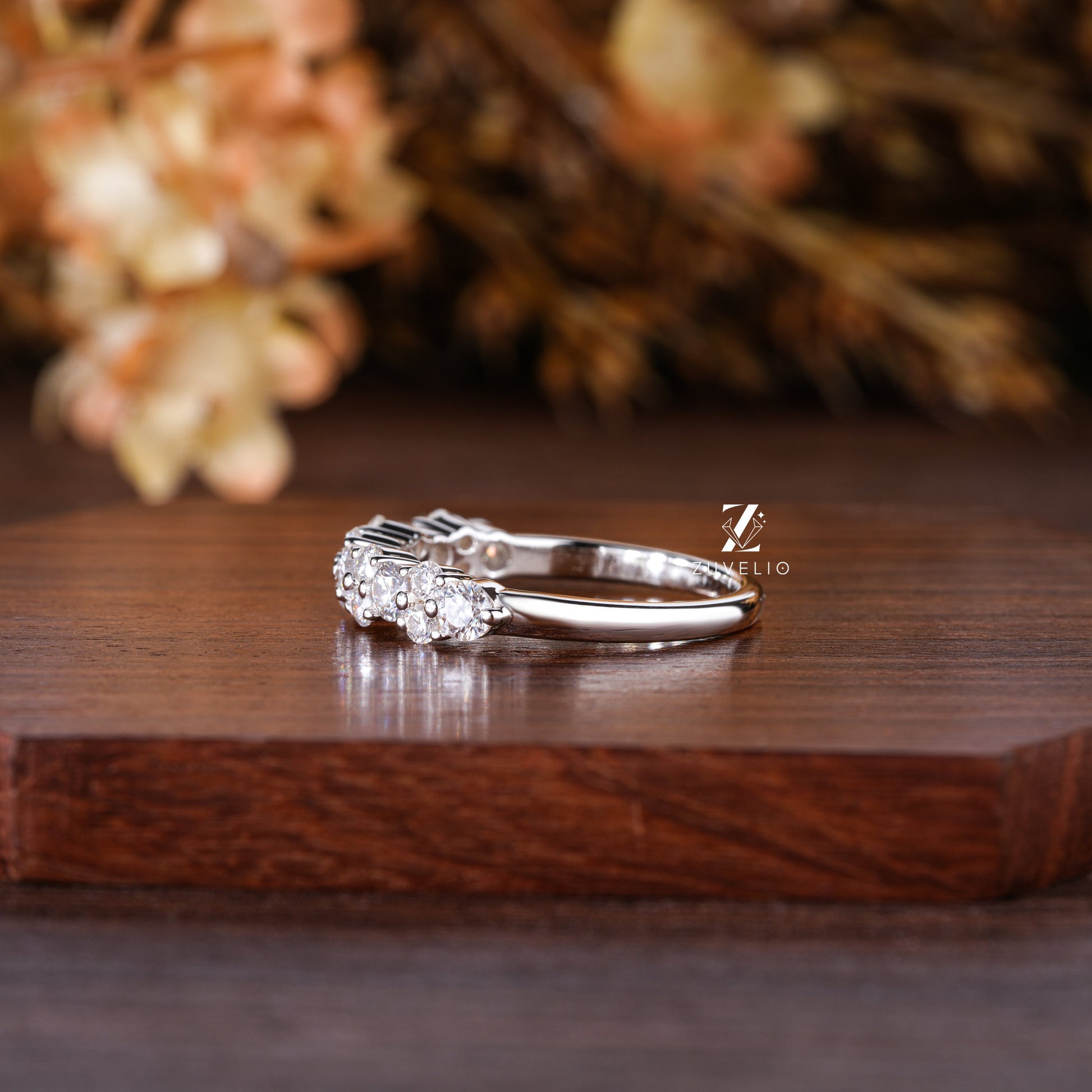 2.60 MM Round Moissanite Band - Zuvelio.com