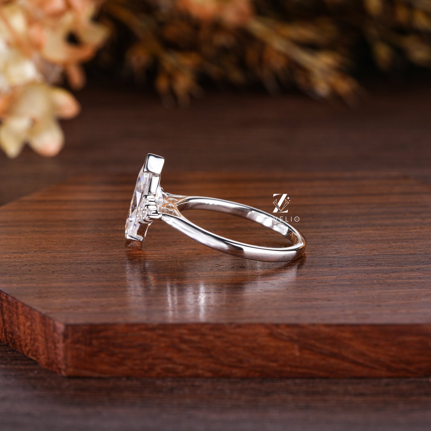 Marquise Half Bezel Ring - Zuvelio.com