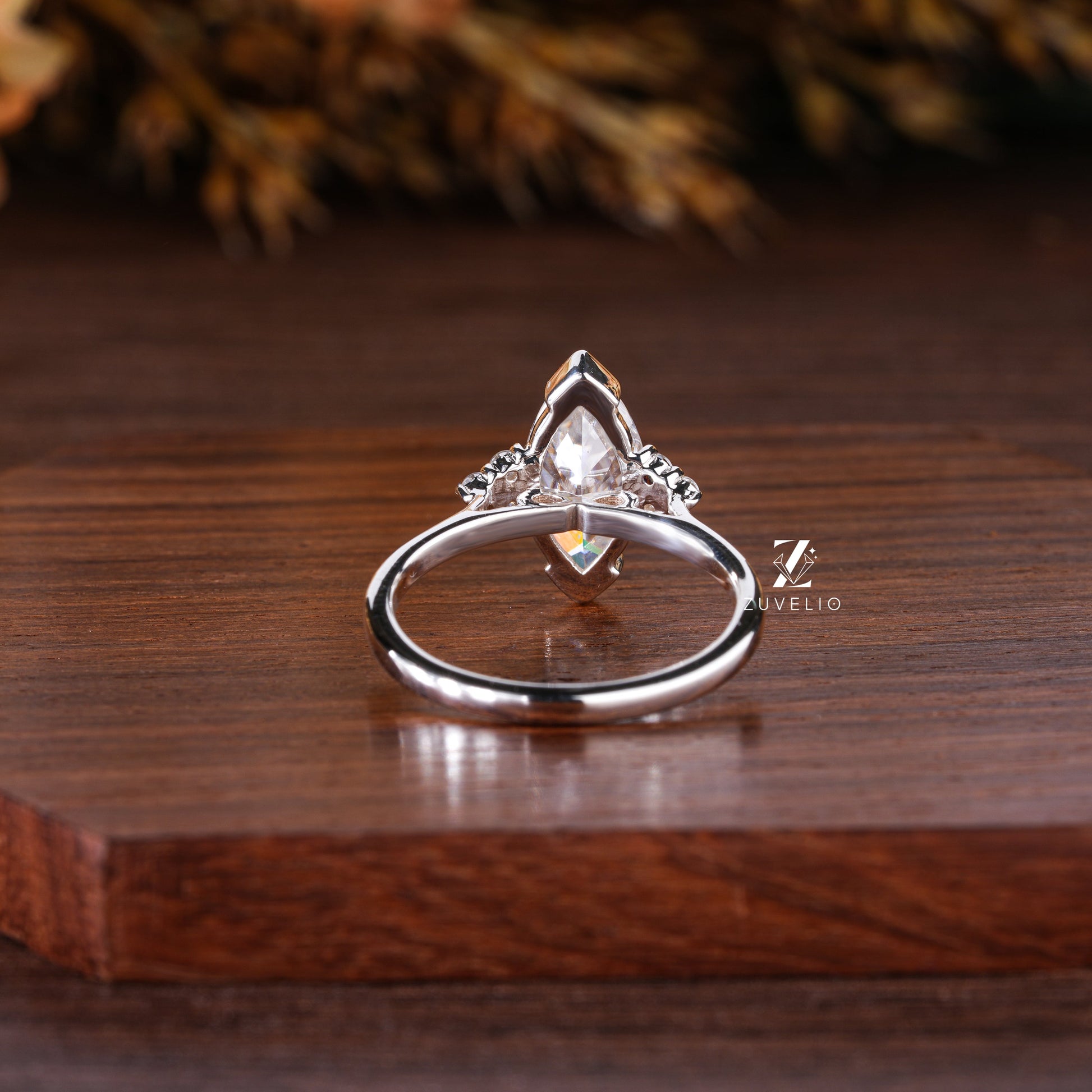 Marquise Half Bezel Ring - Zuvelio.com