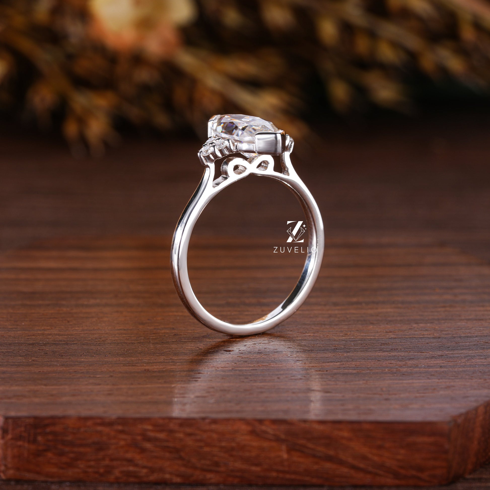 Marquise Half Bezel Ring - Zuvelio.com