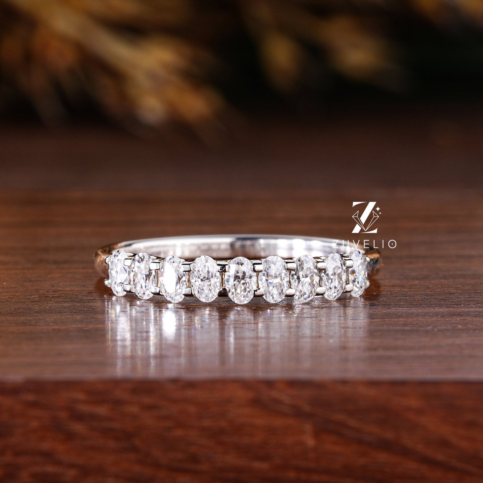 3x2 Oval Diamond Band | Elegant Luxury Wedding Rings | Zuvelio - Zuvelio.com