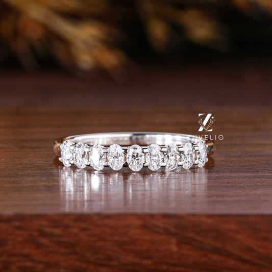 3x2 Oval Diamond Band | Elegant Luxury Wedding Rings | Zuvelio - Zuvelio.com
