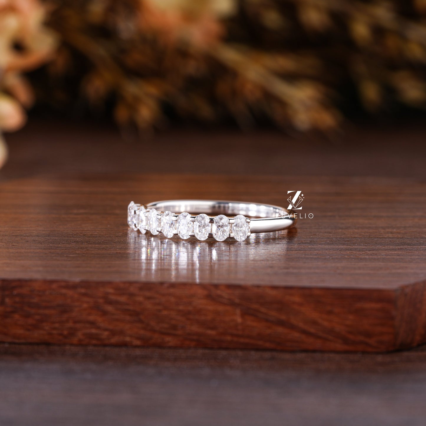 3x2 Oval Diamond Band | Elegant Luxury Wedding Rings | Zuvelio - Zuvelio.com