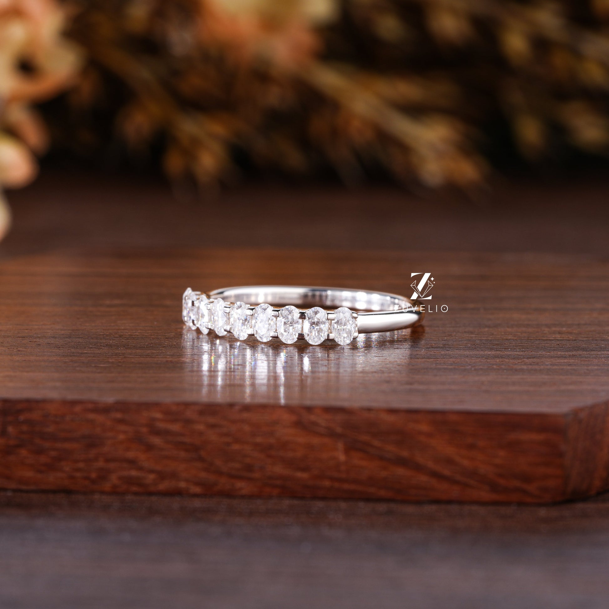 3x2 Oval Diamond Band | Elegant Luxury Wedding Rings | Zuvelio - Zuvelio.com