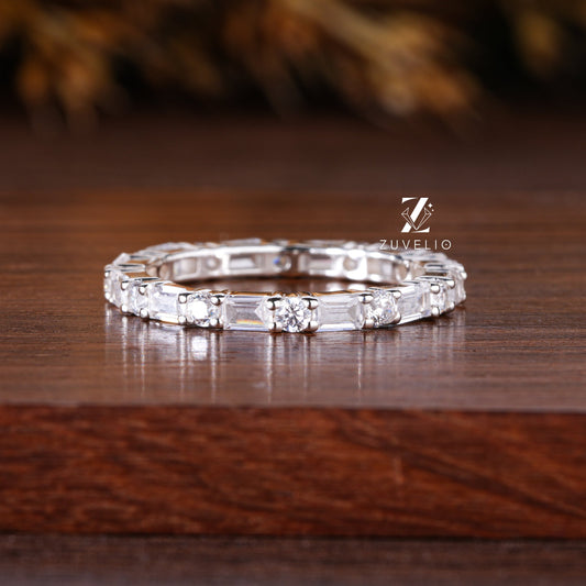 Baguette Round Eternity Band