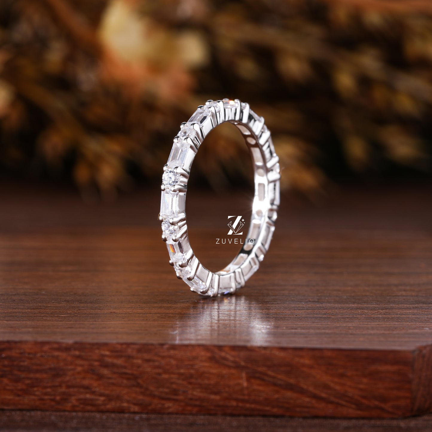 Baguette Round Eternity Band