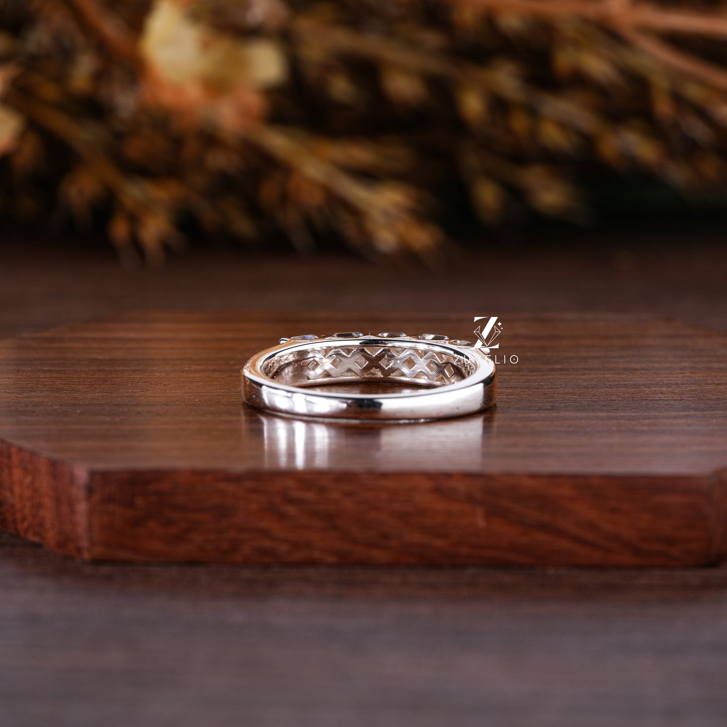 3.50 MM Asscher Moissanite Band - Zuvelio.com