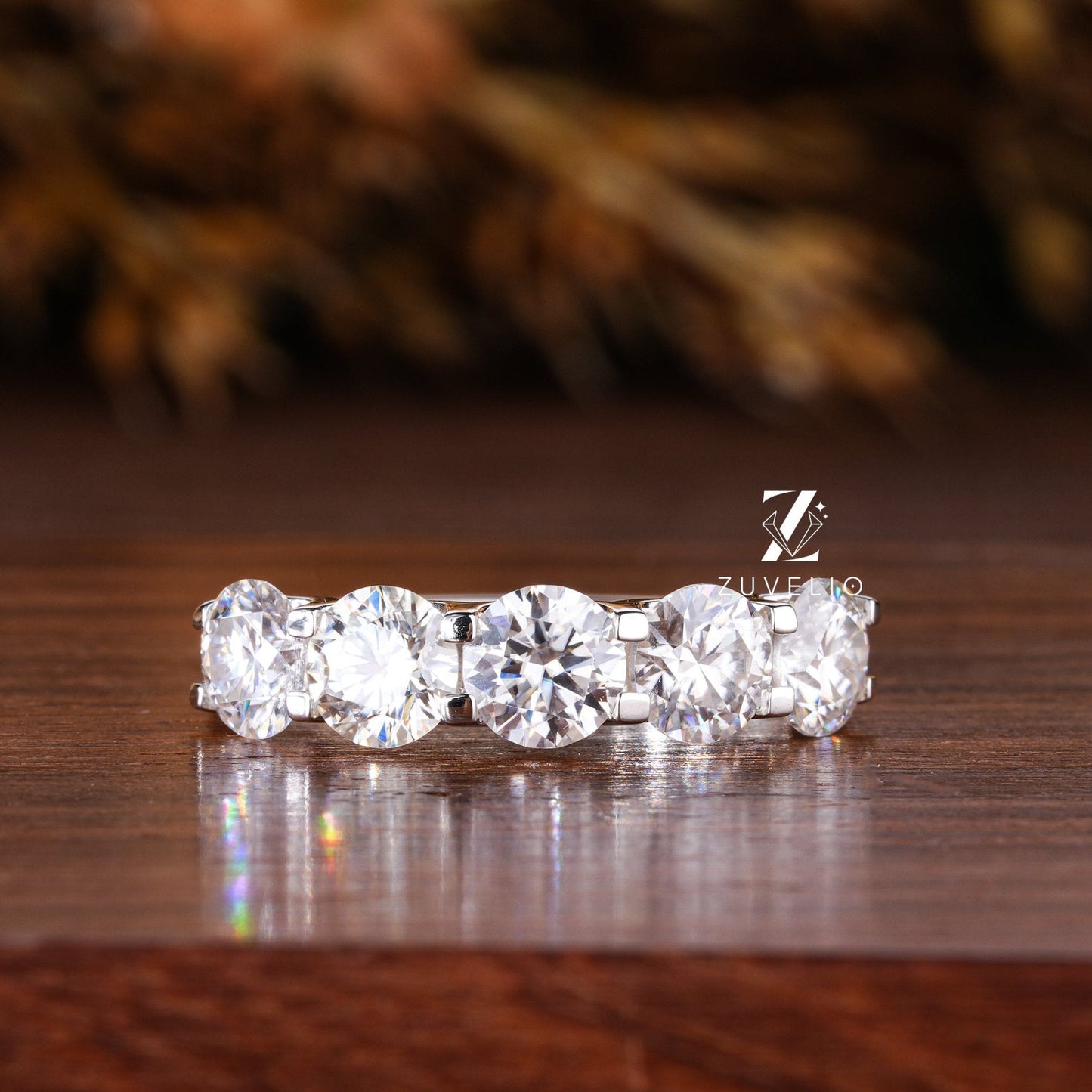 5 Stone Moissanite Ring - Zuvelio.com
