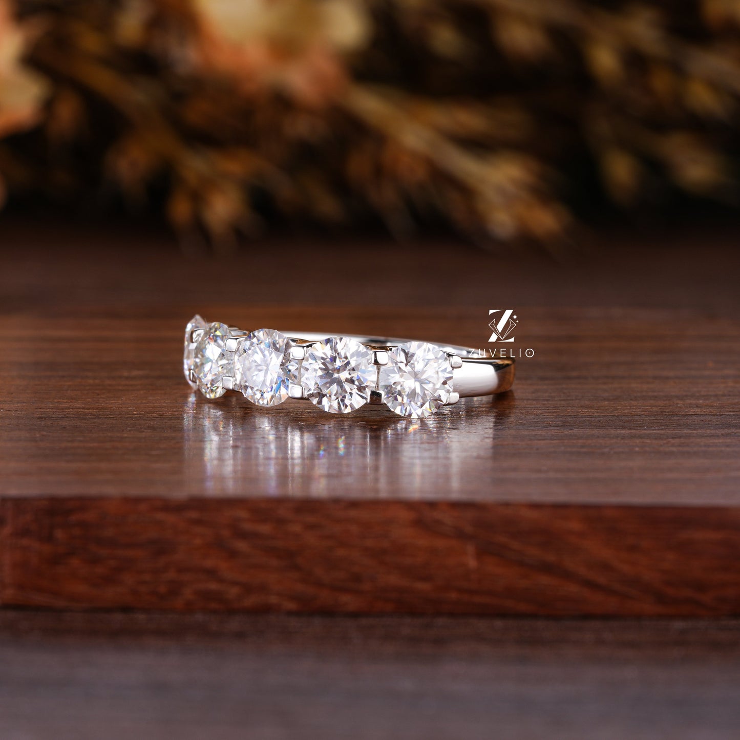 5 Stone Moissanite Ring - Zuvelio.com