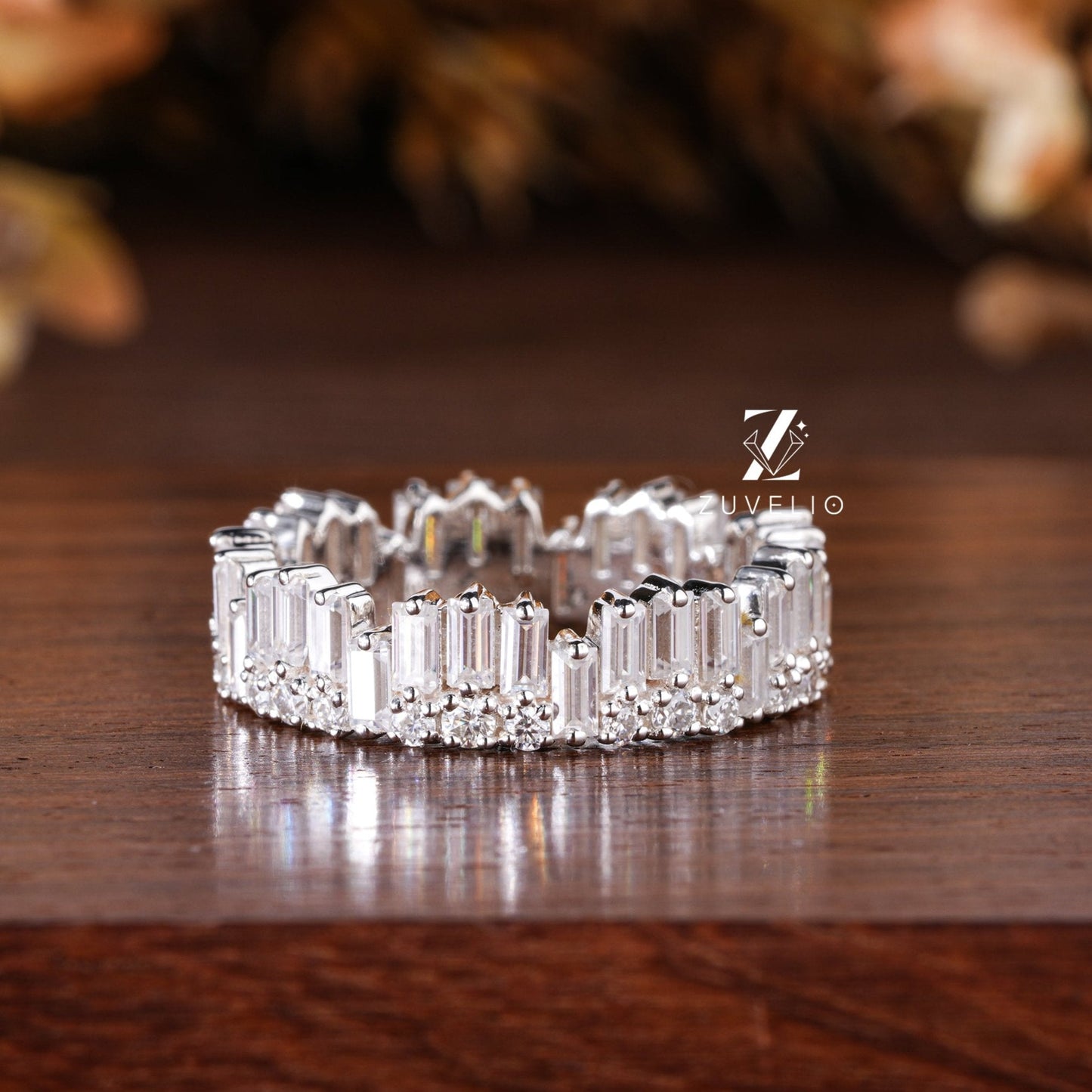 Baguette Cut Moissanite Band - Zuvelio.com