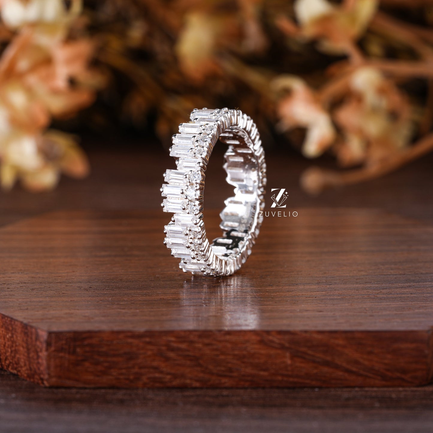 Baguette Cut Moissanite Band - Zuvelio.com