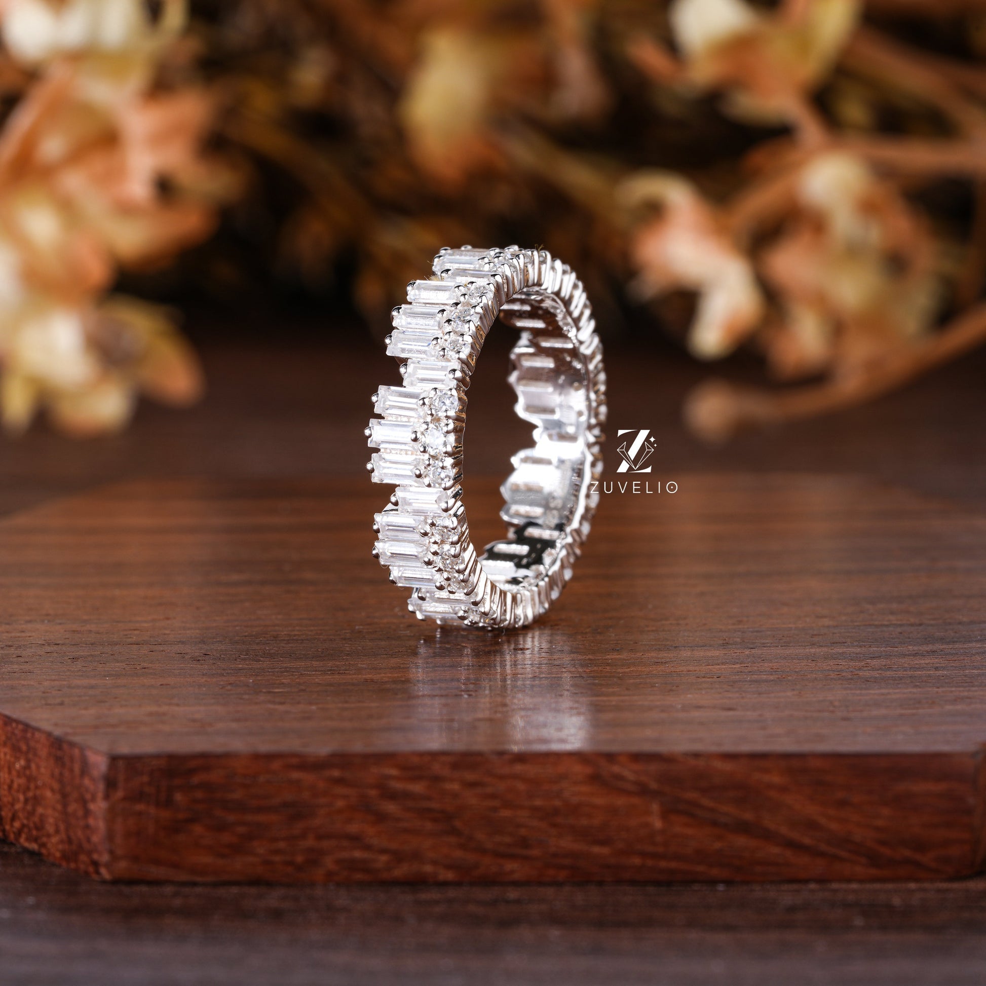 Baguette Cut Moissanite Band - Zuvelio.com