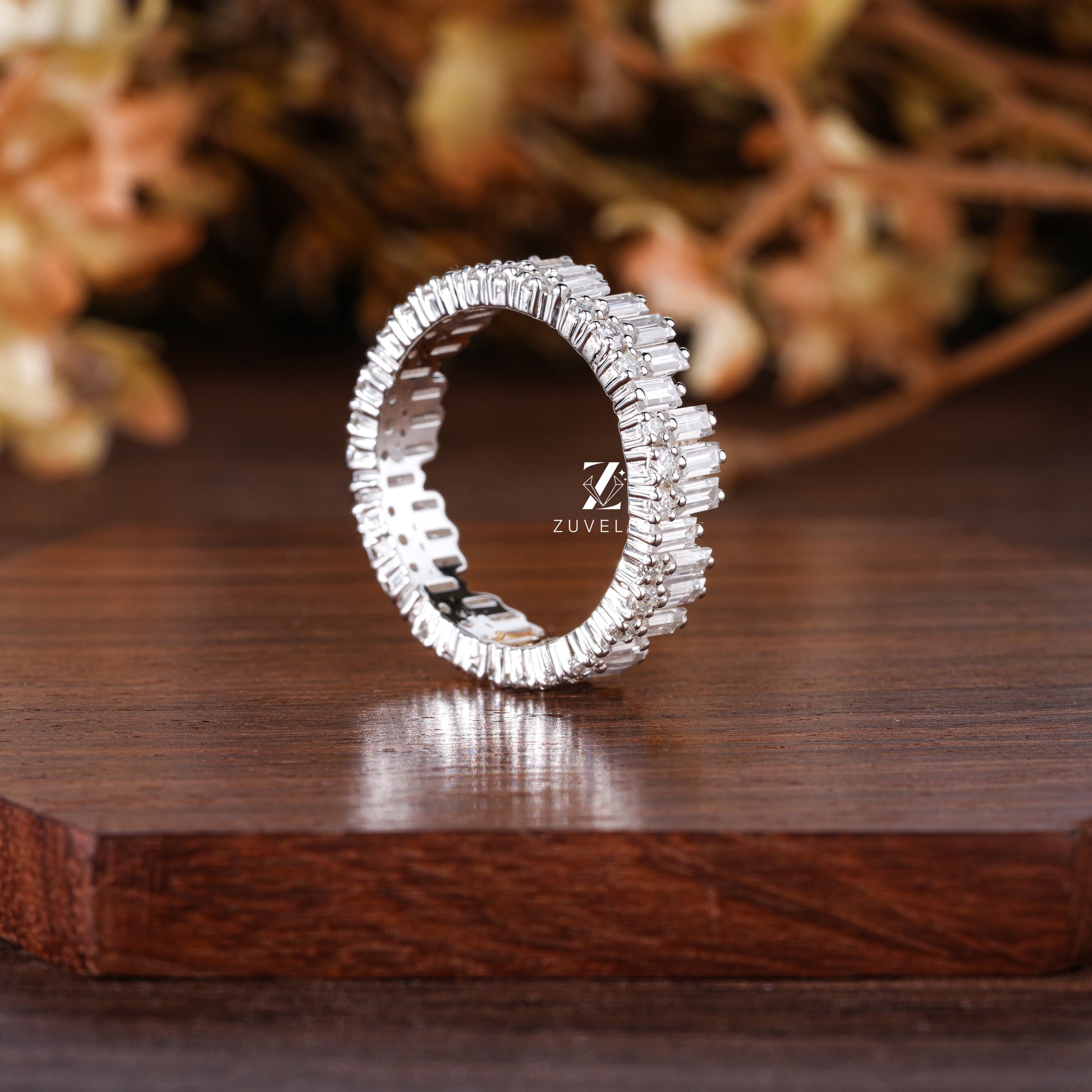 Baguette Cut Moissanite Band - Zuvelio.com