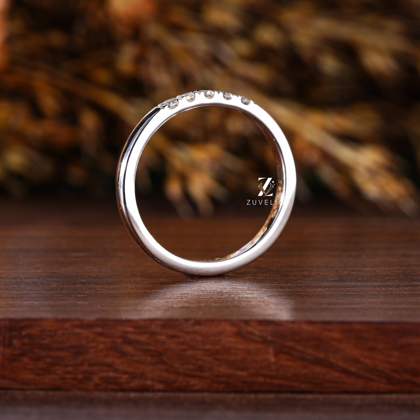 Round Cut Moissanite Band - Zuvelio.com
