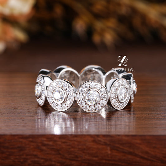 Bold Moissanite Wedding Band