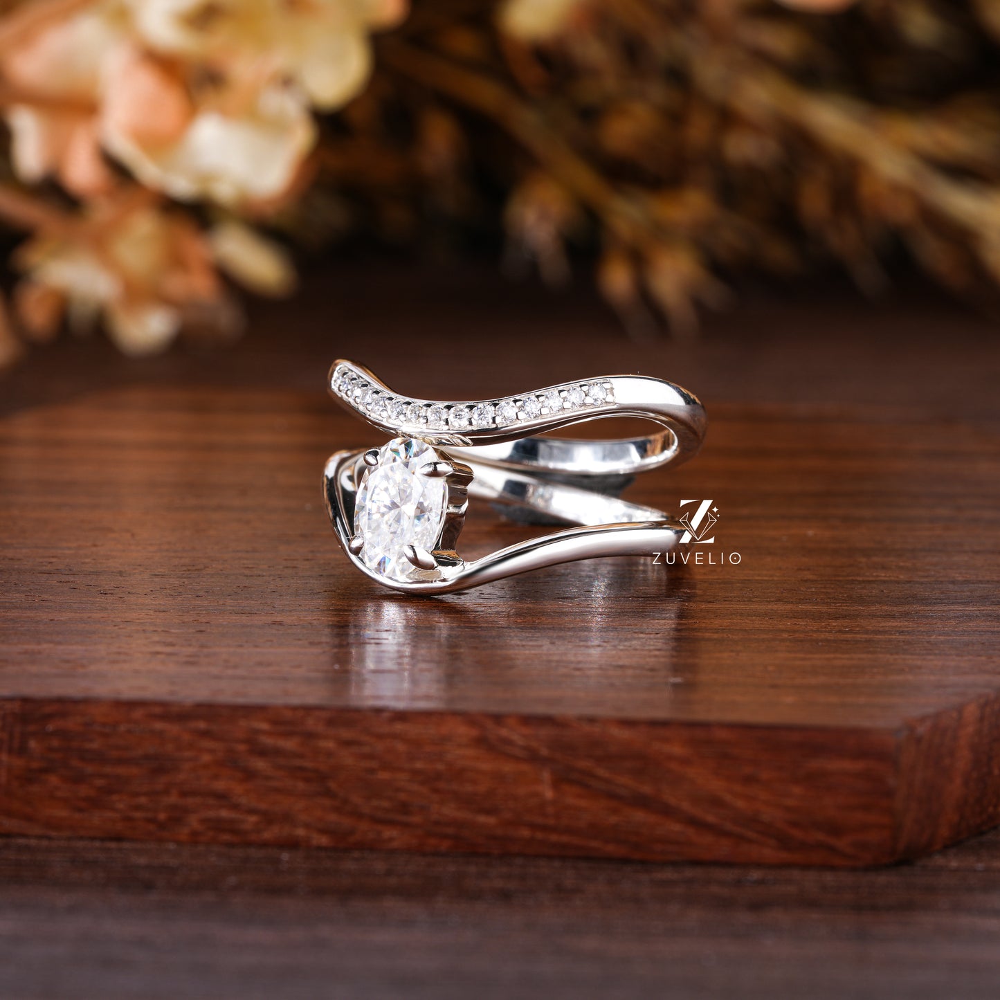 Oval Moissanite Ring Set