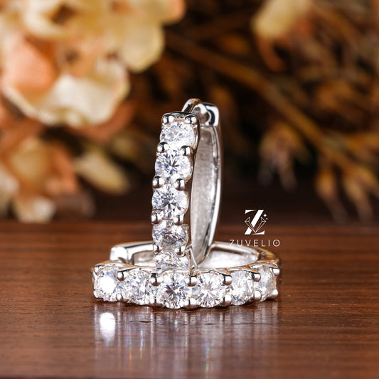 Round Cut Huggie Earrings