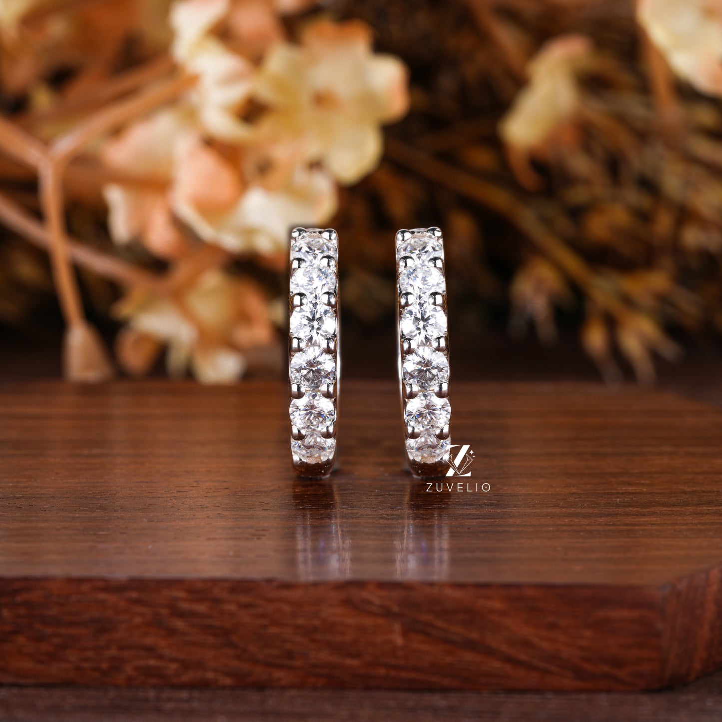 Round Cut Huggie Earrings