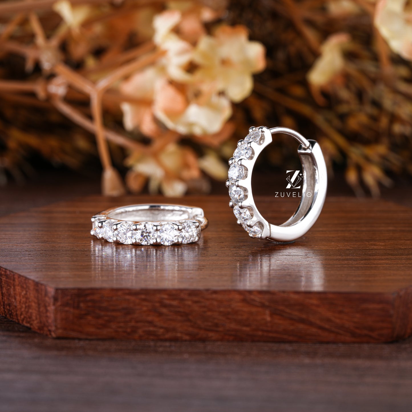 Round Cut Huggie Earrings