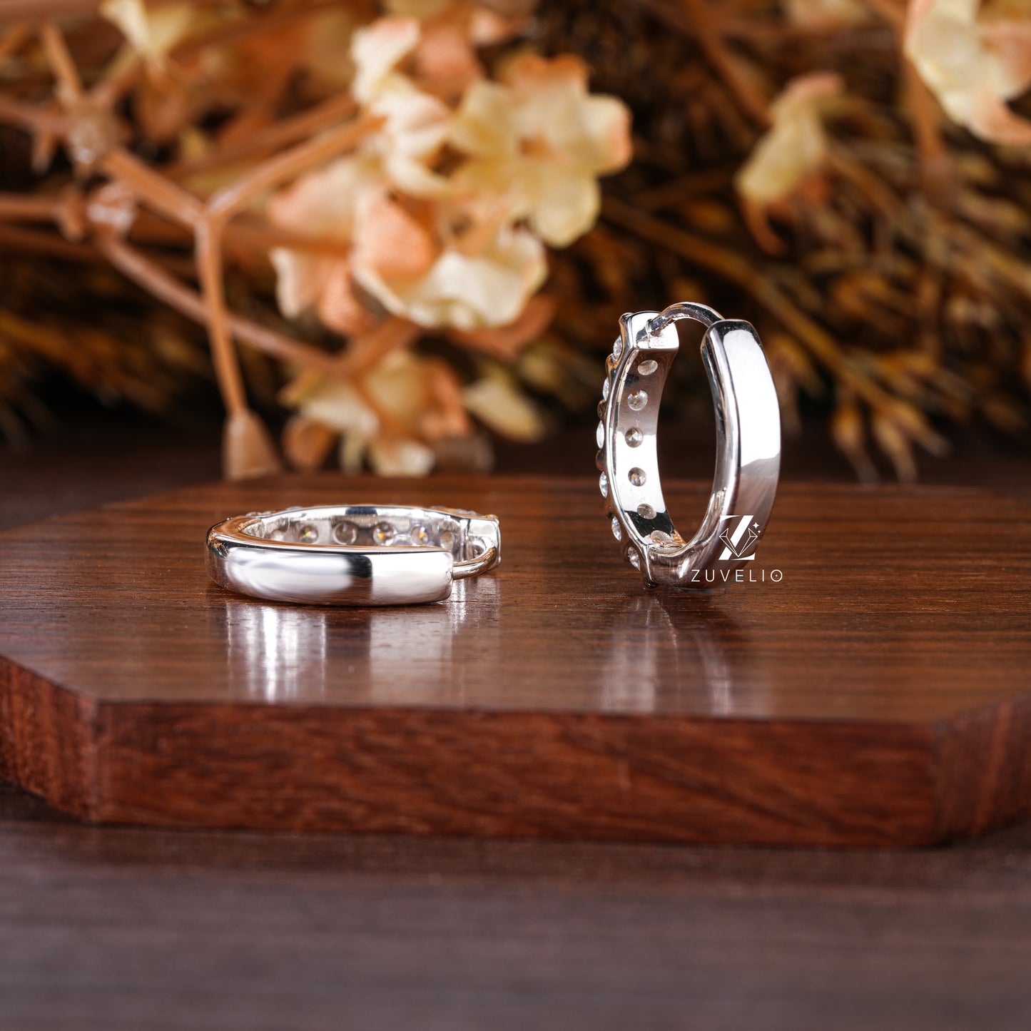 Round Cut Huggie Earrings
