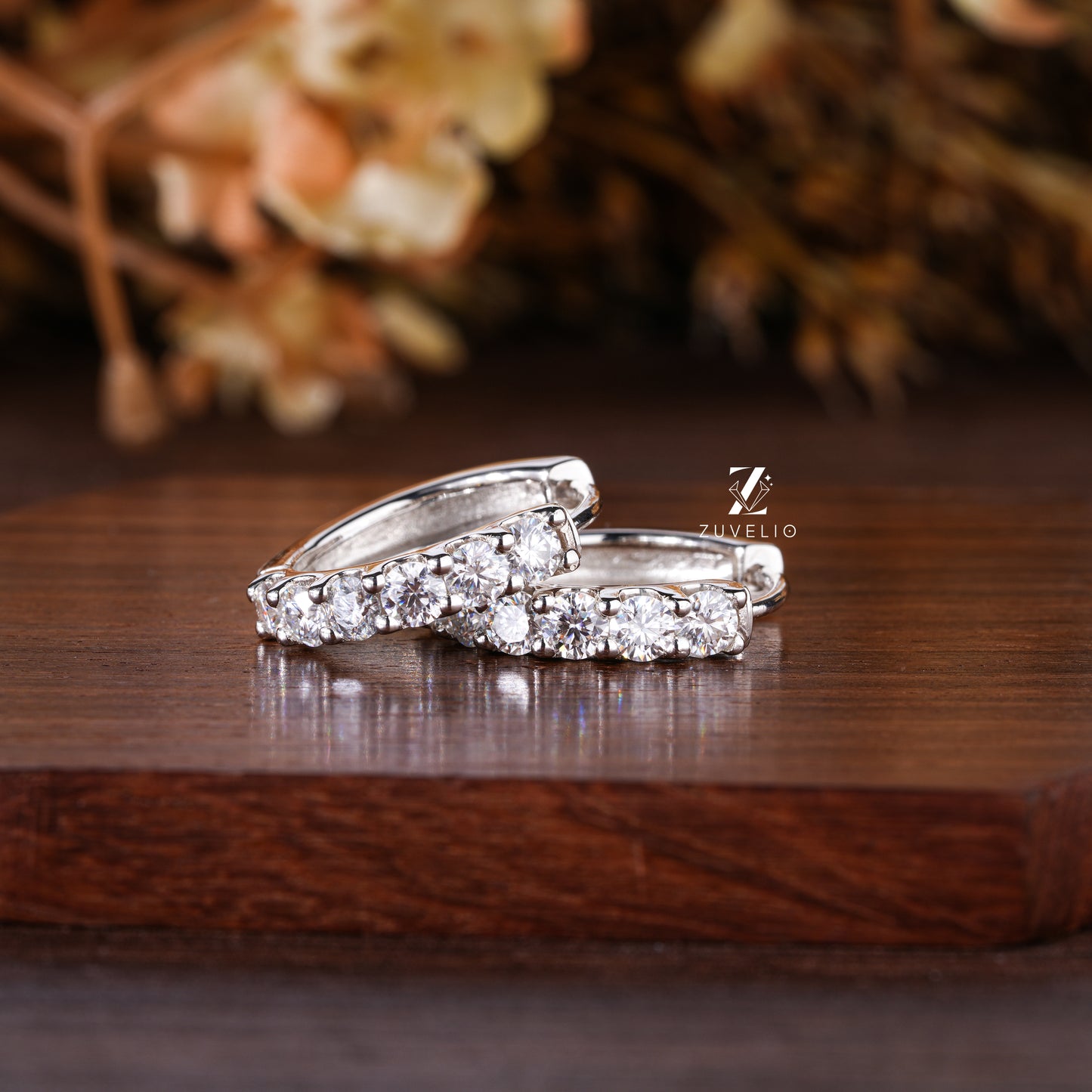 Round Cut Huggie Earrings