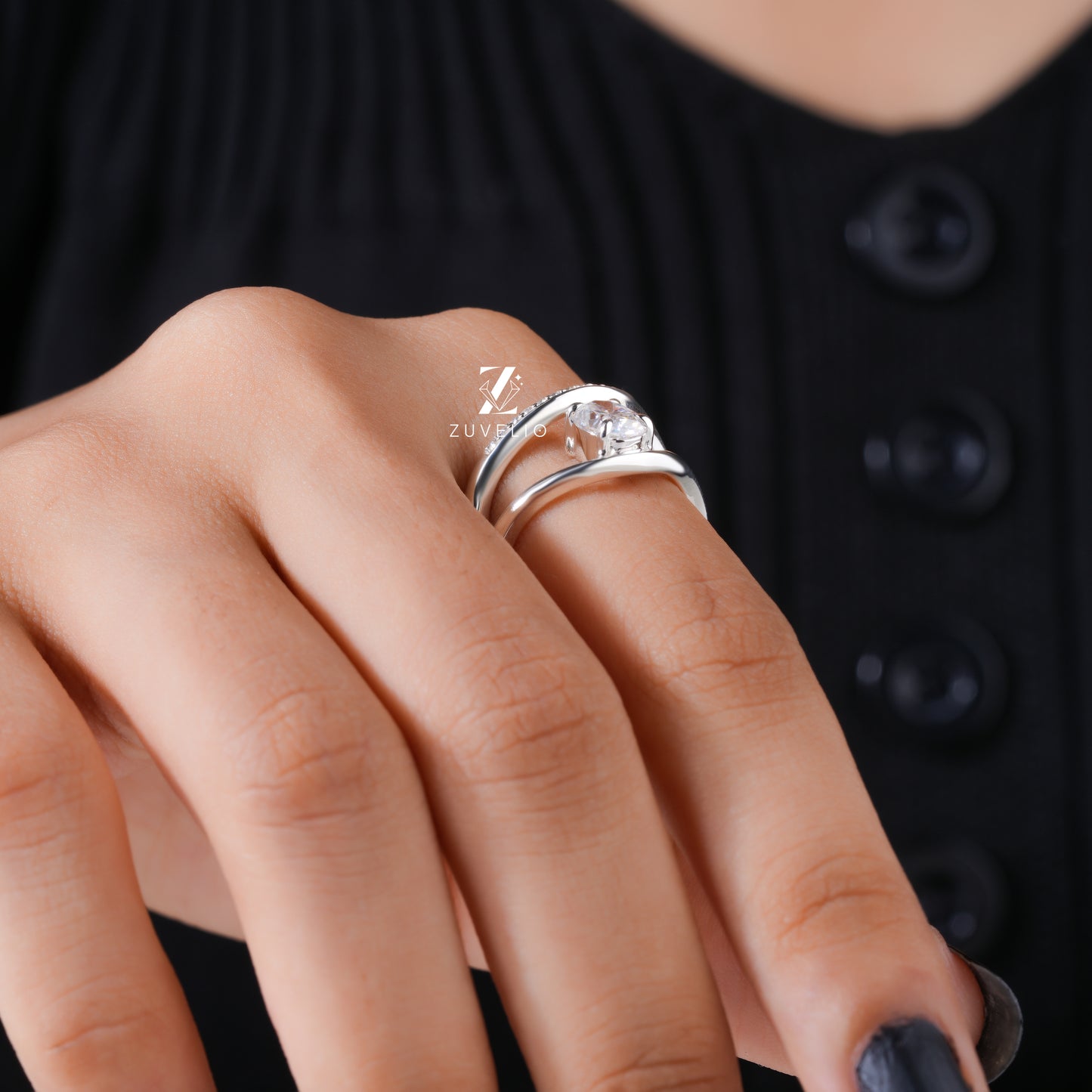 Oval Moissanite Ring Set
