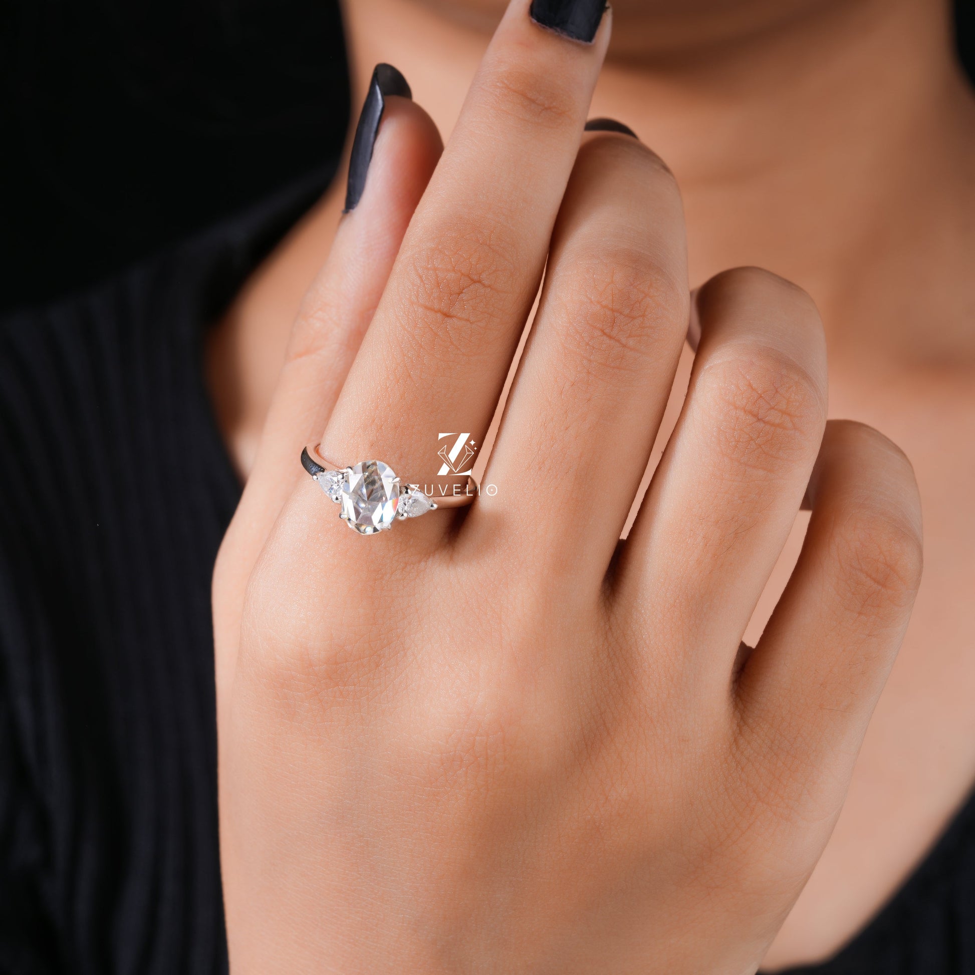 Rose Cut Moissanite Ring - Zuvelio.com