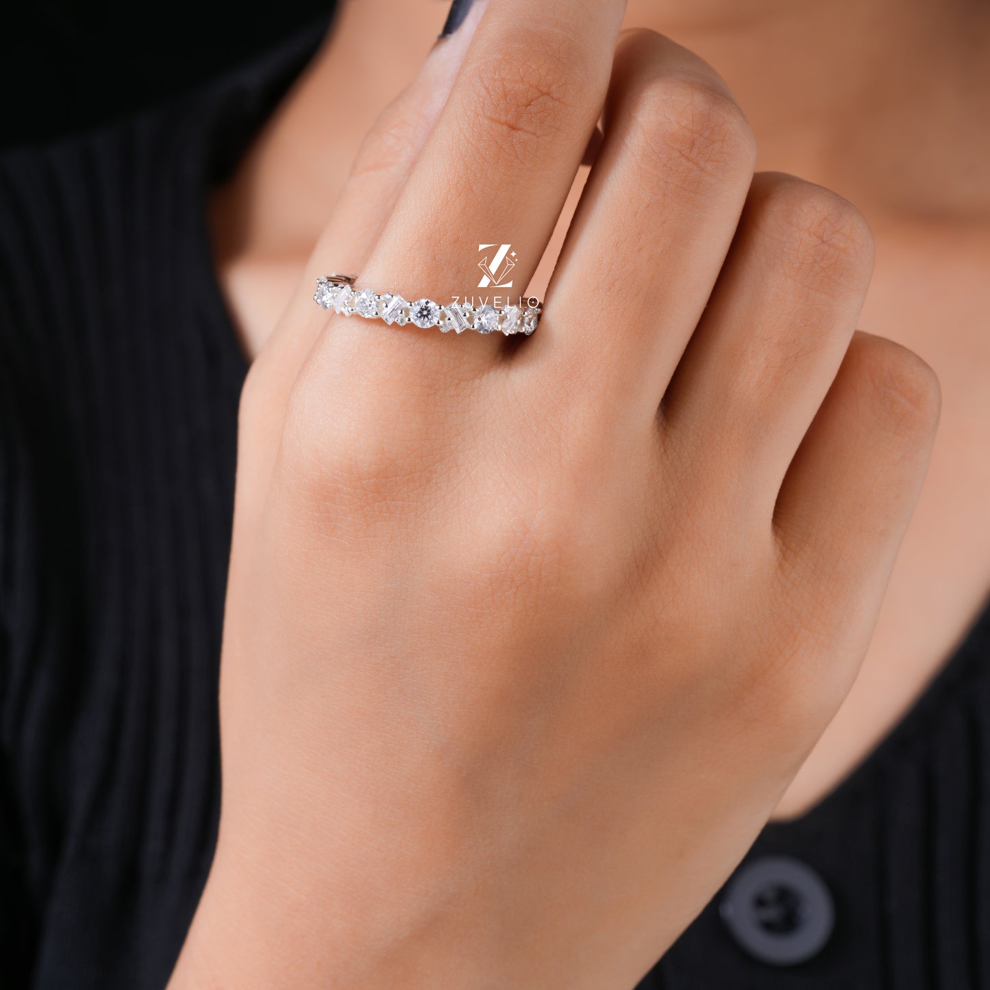 Round Baguette Eternity Band