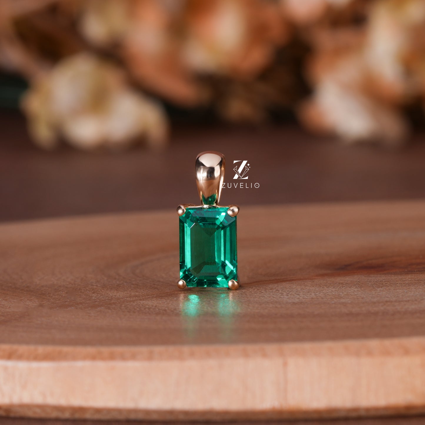 Emerald Cut Lab Pendant