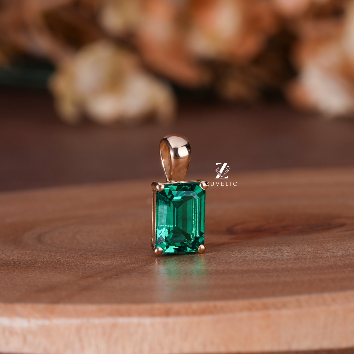 Emerald Cut Lab Pendant