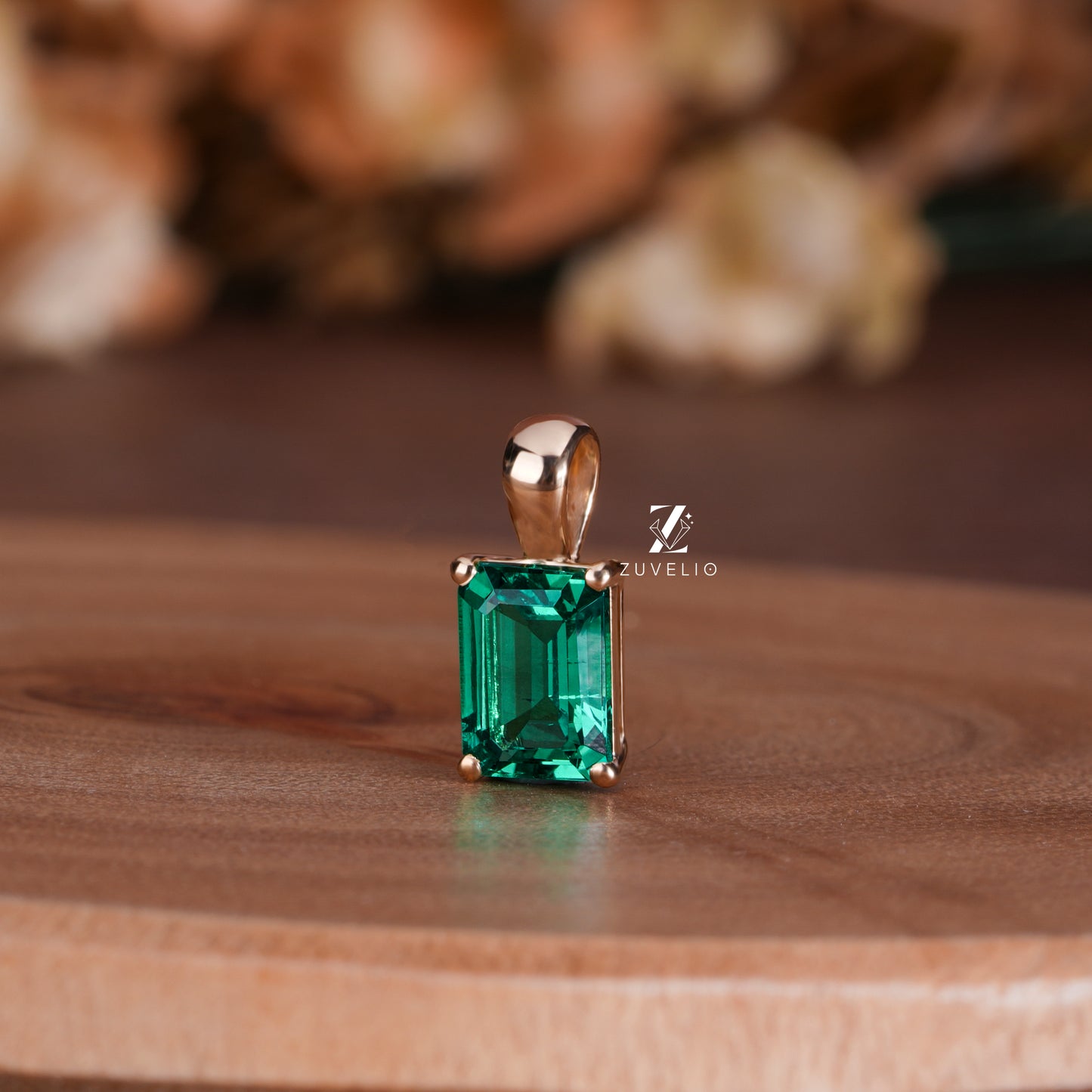 Emerald Cut Lab Pendant