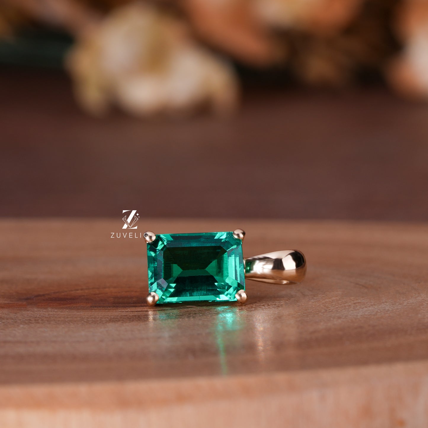 Emerald Cut Lab Pendant