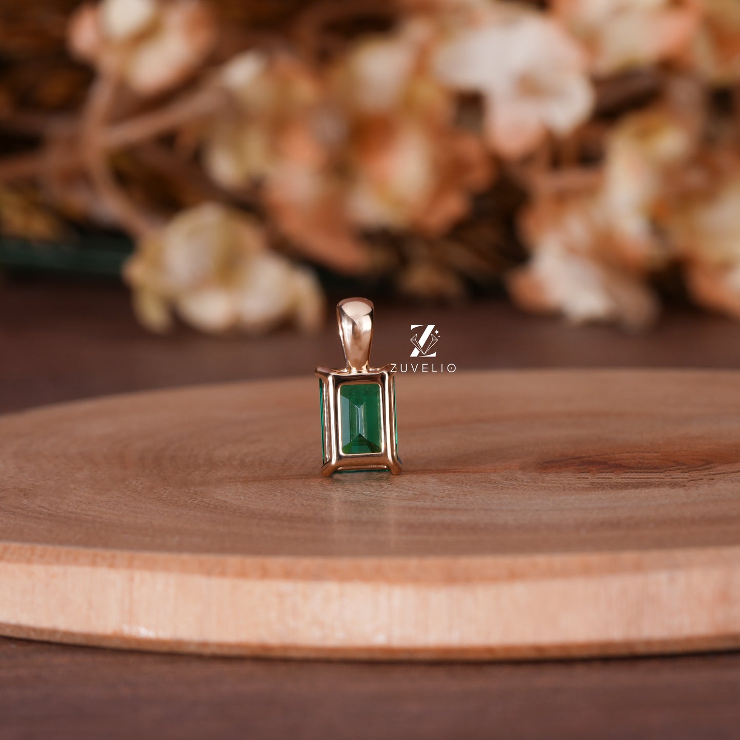 Emerald Cut Lab Pendant